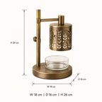 Brass warmer dimensions: 18 by 16 by 26 cm