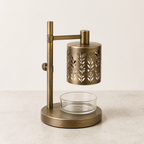 Adjustable aged brass botanical warmer