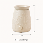 Ivory warmer dimensions: 14 cm wide and 17 cm high