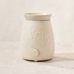 Ivory ceramic electric botanical warmer