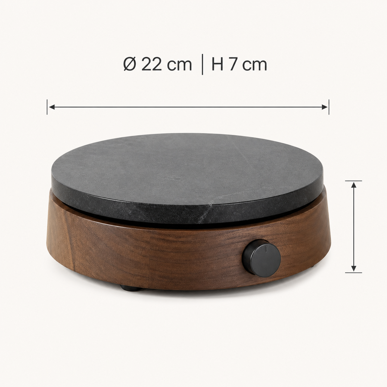Stone warmer dimensions: 22 cm diameter and 7 cm high